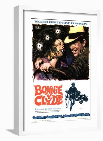 Bonnie and Clyde, Faye Dunaway, Warren Beatty, 1967-null-Framed Art Print