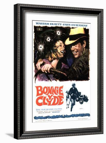 Bonnie and Clyde, Faye Dunaway, Warren Beatty, 1967-null-Framed Art Print