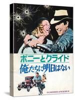Bonnie and Clyde, Japanese Movie Poster, 1967-null-Stretched Canvas