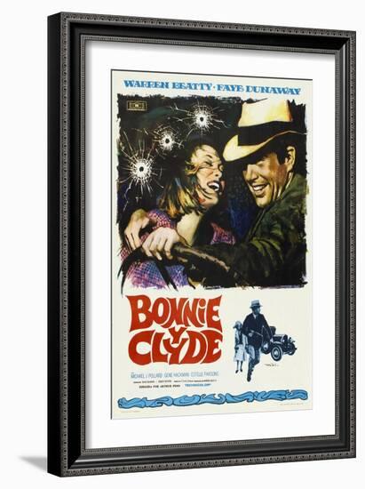 Bonnie and Clyde, Spanish Movie Poster, 1967-null-Framed Art Print