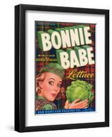 Bonnie Babe Lettuce Label - Salinas, CA-Lantern Press-Framed Art Print