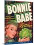 Bonnie Babe Lettuce Label - Salinas, CA-Lantern Press-Mounted Art Print