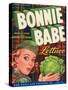 Bonnie Babe Lettuce Label - Salinas, CA-Lantern Press-Stretched Canvas