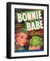 Bonnie Babe Lettuce Label - Salinas, CA-Lantern Press-Framed Art Print