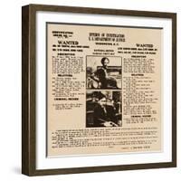 Bonnie & Clyde Wanted Poster-null-Framed Art Print