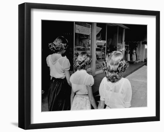 Bonnie, Jeanie, and Shirley Laughlin, After New Hair Styles-Stan Wayman-Framed Photographic Print