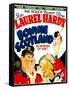 Bonnie Scotland, Oliver Hardy, June Lang, Stan Laurel on Window Card, 1935-null-Framed Stretched Canvas