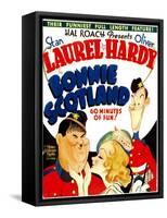 Bonnie Scotland, Oliver Hardy, June Lang, Stan Laurel on Window Card, 1935-null-Framed Stretched Canvas