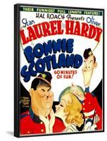 Bonnie Scotland, Oliver Hardy, June Lang, Stan Laurel on Window Card, 1935-null-Framed Photo