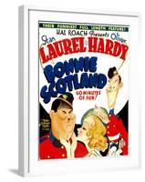 Bonnie Scotland, Oliver Hardy, June Lang, Stan Laurel on Window Card, 1935-null-Framed Photo