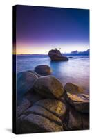 Bonsai Rock at sunset, Lake Tahoe, Nevada, USA-Russ Bishop-Stretched Canvas
