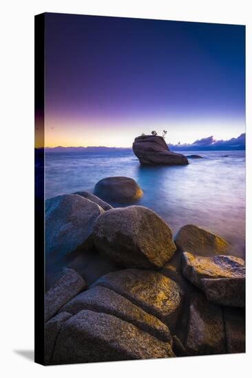 Bonsai Rock at sunset, Lake Tahoe, Nevada, USA-Russ Bishop-Stretched Canvas