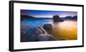 Bonsai Rock at sunset, Lake Tahoe, Nevada USA-Russ Bishop-Framed Photographic Print