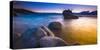 Bonsai Rock at sunset, Lake Tahoe, Nevada USA-Russ Bishop-Stretched Canvas