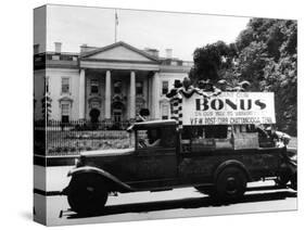 Bonus Army Veterans from Chattanooga, Parade Past White House in a Truck, May 18, 1932-null-Stretched Canvas