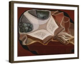 Book and Fruit Bowl-Juan Gris-Framed Giclee Print