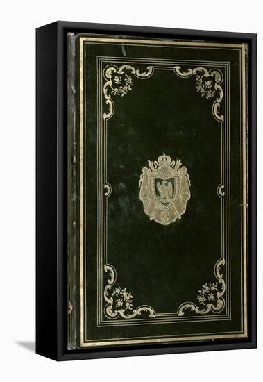 Book Binding with the Coat of Arms of Napoleon Bonaparte-null-Framed Stretched Canvas