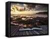 Book Concept Beautiful Seascape at Sunset with Dramatic Clouds Landscape Image-Veneratio-Framed Stretched Canvas