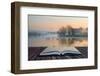 Book Concept Landscape of Lake in Mist with Sun Glow at Sunrise-Veneratio-Framed Photographic Print