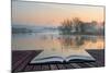 Book Concept Landscape of Lake in Mist with Sun Glow at Sunrise-Veneratio-Mounted Photographic Print