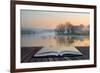 Book Concept Landscape of Lake in Mist with Sun Glow at Sunrise-Veneratio-Framed Photographic Print