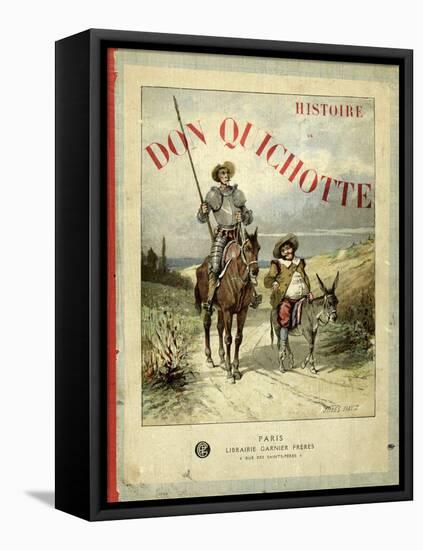 Book Cover of 'Don Quichotte' (Don Quixote)-Jules David-Framed Stretched Canvas
