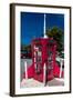 Book drop in Red Phone Booth with Rocket on it, Virginia-null-Framed Photographic Print