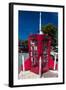 Book drop in Red Phone Booth with Rocket on it, Virginia-null-Framed Photographic Print