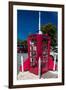 Book drop in Red Phone Booth with Rocket on it, Virginia-null-Framed Photographic Print