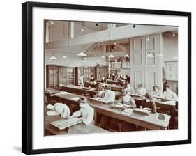 Book Illustration Class, Camberwell School of Arts and Crafts, Southwark, London, 1907-null-Framed Photographic Print