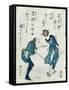 Book Illustration Depicting Two Characters-Katsushika Hokusai-Framed Stretched Canvas