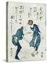 Book Illustration Depicting Two Characters-Katsushika Hokusai-Stretched Canvas