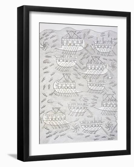 Book Illustration Showing Assyrian Enemies on Ships-null-Framed Giclee Print