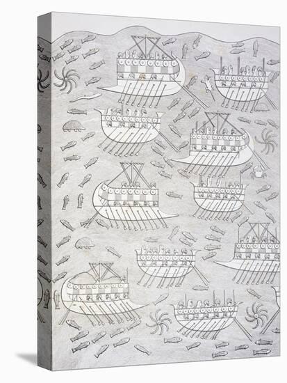 Book Illustration Showing Assyrian Enemies on Ships-null-Stretched Canvas