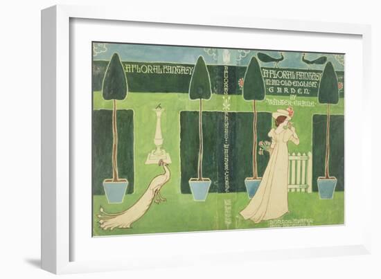 Book Jacket Design for 'A Floral Fantasy in an Old English Garden' by Walter Crane, C.1890S (Litho)-Walter Crane-Framed Giclee Print