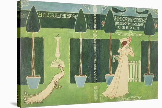 Book Jacket Design for 'A Floral Fantasy in an Old English Garden' by Walter Crane, C.1890S (Litho)-Walter Crane-Stretched Canvas