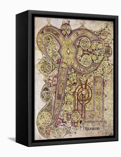 Book of Kells: Christ Page-null-Framed Stretched Canvas