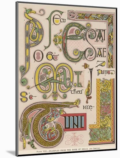 Book of Kells Illuminating Examples-null-Mounted Photographic Print