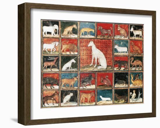 Book of Mammals, Miniature from the Book of the Properties of Things by Jean Cordichon-null-Framed Giclee Print