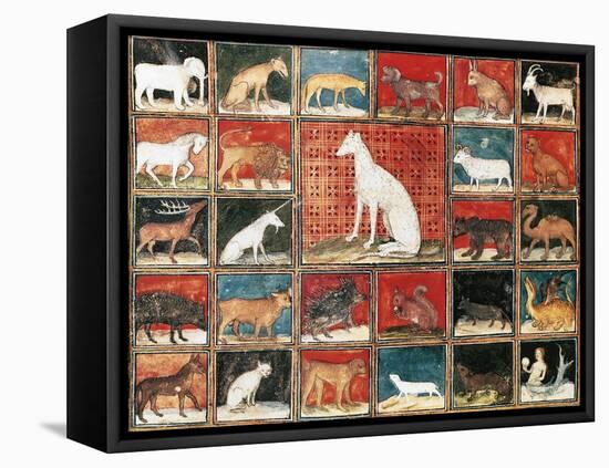 Book of Mammals, Miniature from the Book of the Properties of Things by Jean Cordichon-null-Framed Stretched Canvas