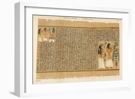 Book of the Dead: Ani and His Wife Tutu Adoring Thoth-E.a. Wallis Budge-Framed Art Print