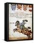 Book of the Tournament. Knight on Horseback and Armed with Spears. Italy.-Tarker-Framed Stretched Canvas
