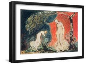 Book of Thel; the Lily Bowing before Thel, before Going Off 'to Mind Her Numerous Charge Among…-William Blake-Framed Giclee Print