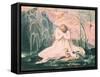 Book of Thel; Thel Leaning Over the "Matron Clay" and the Worm, 1789-William Blake-Framed Stretched Canvas