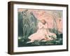 Book of Thel; Thel Leaning Over the "Matron Clay" and the Worm, 1789-William Blake-Framed Giclee Print