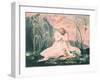 Book of Thel; Thel Leaning Over the "Matron Clay" and the Worm, 1789-William Blake-Framed Giclee Print