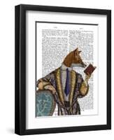 Book Reader Fox-Fab Funky-Framed Art Print