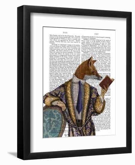 Book Reader Fox-Fab Funky-Framed Art Print