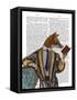 Book Reader Fox-Fab Funky-Framed Stretched Canvas