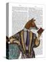 Book Reader Fox-Fab Funky-Stretched Canvas